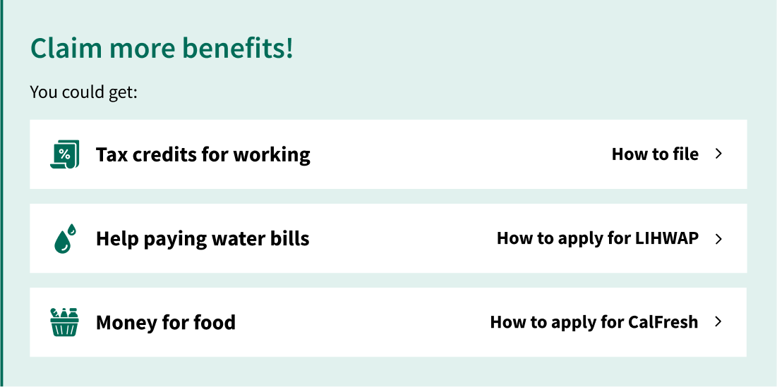 screenshot of benefits widget