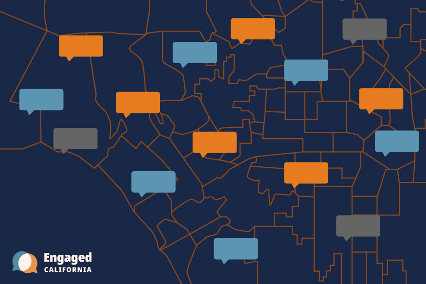 Map of Los Angeles area with comment bubbles