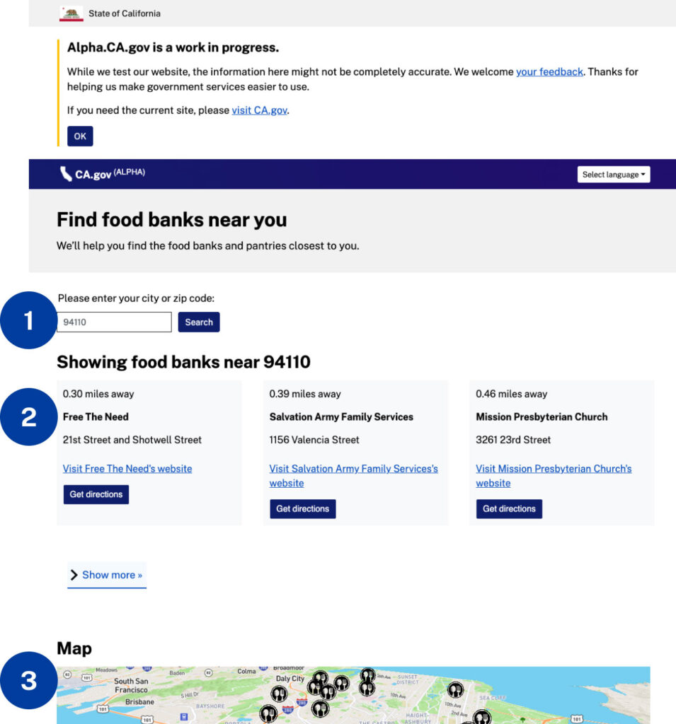 alpha.ca.gov Find a foodbank page